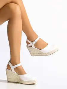 Women's Wedge Sandals, Closed Toe Casual Sandals with Cutout Cross Strap Design, Stylish Footwear Perfect for Beach Parties and Vacations, Suitable for Parties and Daily Wear, Elegant Fashion Classy