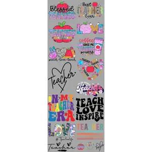 Teacher Era DTF Transfers Gang Sheet 22” wide x 60” long DIY Direct to Film T Shirt Transfers