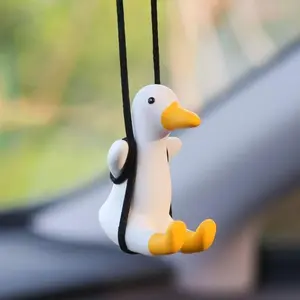 Cute Swing Duck Design Car Hanging Ornament, Car Rearview Mirror Hanging Decoration, Car Interior Decoration Accessories for Women & Men, Car Interior Accessory, Car Ornaments