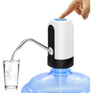 Portable Water Bottle Pump, Universal Bottle Electric Water Dispenser with  and USB , for Camping, Kitchen, Workshop, Garage (White)