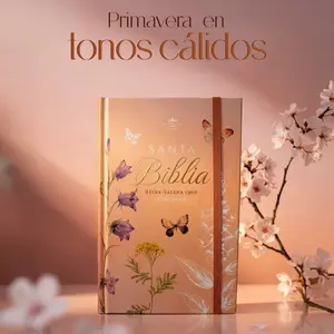 Biblia Letra Grande 12 puntos para Mujer RV1960, tapa dura primavera coral con elástico
