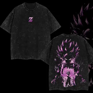Gohan SSJ2 DBZ Retro Unisex Acid Washed T-Shirt, Hoodie, Oversized Unisex Anime Merch, Soft Cotton Streetwear Clothes, Unisex Manga Apparel, Gift for Anime Fans, Christmas Gift