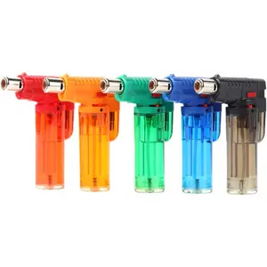 5 Pack Butane Lighter, Mini Refillable Windproof Jet Lighters (Fuel Not Included) Color Mixing