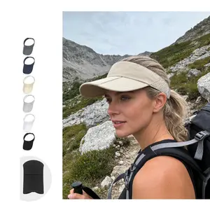 Summer Foldable Moisture-Wicking Breathable Curved Brim Quick-Dry Topless Cap Portable Non-Flat Hair Lightboard Marathon Hat