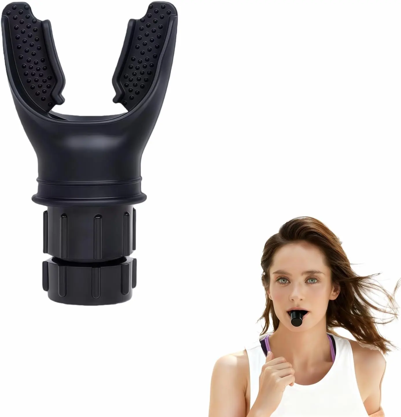 Adjustable Resistance Portable Lung Breathing Trainer | Premium Food-Grade Silicone Breath Exercise Device for Athletes, Runners & Home Fitness | Improve Respiratory Endurance & Core Strength
