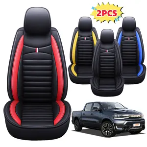 Pickup Car Seat Cover Double Seat Cab PU Leather Waterproof Easy to Clean All-Season Universal Cushion Cover 2PCS