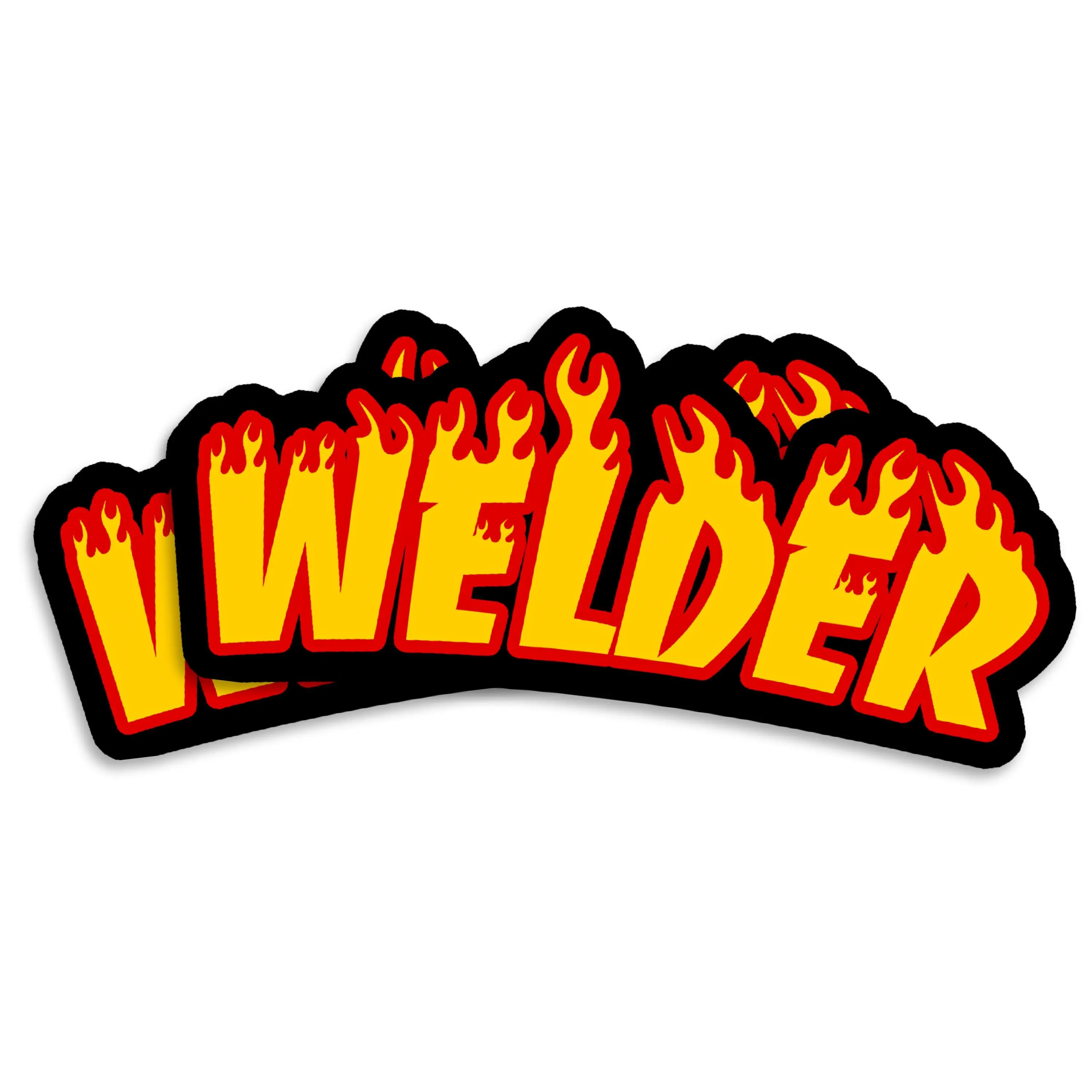 Welder Sticker Flame Decal Hard Hat Decal Welding Cool Stickers Fun Laptop Stickers Water Bottle Stickers - 5 Inch 2 Pack - PLST002