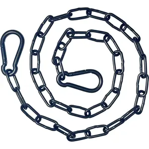 304 Stainless Steel Gate Chain 550lbs Capacity - 40" x 5/32" with M7 Carabiners, Chain Link Gate Latch for Outdoor Fence Livestock,Safety  Metal Chain with 2 Carabiners, Black