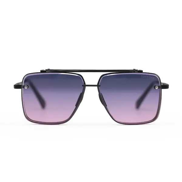 Topfoxx Smaller Bella Faded Purple & Pink Tangle-Free Aviator Sunglasses | Fashionable Eyeglasses with Certified Shatter-Resistant & UV400 Protection Lenses - Hand Assembled Frames Sunglasses for Women - Cleaning Cloth & Pouch Included - Fashion Accessory