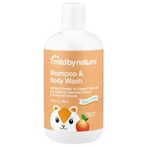 Mild By Nature Tear-Free Baby Shampoo & Body Wash, Peach, 12.85 fl oz (380 ml)