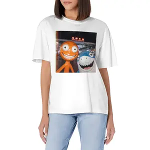 Women's 180g Cotton Fabric Graphic Tee - Breathable, Comfortable, Everyday Fit Funny Meme Characters Chengdu East Station Casual T-Shirt