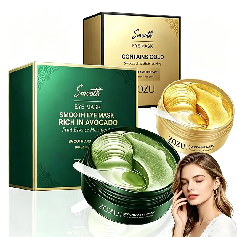 Day‑time avocado eye patches brighten and hydrate, while overnight gold eye patches soothe and restore. This natural moisturizing eye mask set alleviates puffiness, comforts dry under‑eye skin and targets dark circles, ideal for daily eye care.