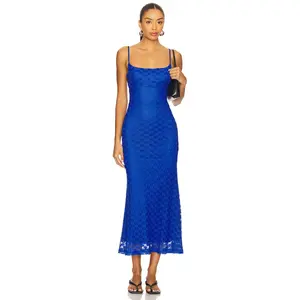 Bardot Adoni Mesh Midi Dress in Cobalt
