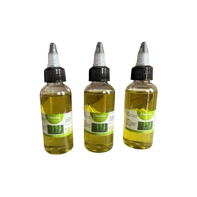 Hair Growth Oil and treatment 3-Pack Storage Bottles & Jars, Home Organizer Organiser Bottle-Shaped Containers with Black Caps, Green Labels