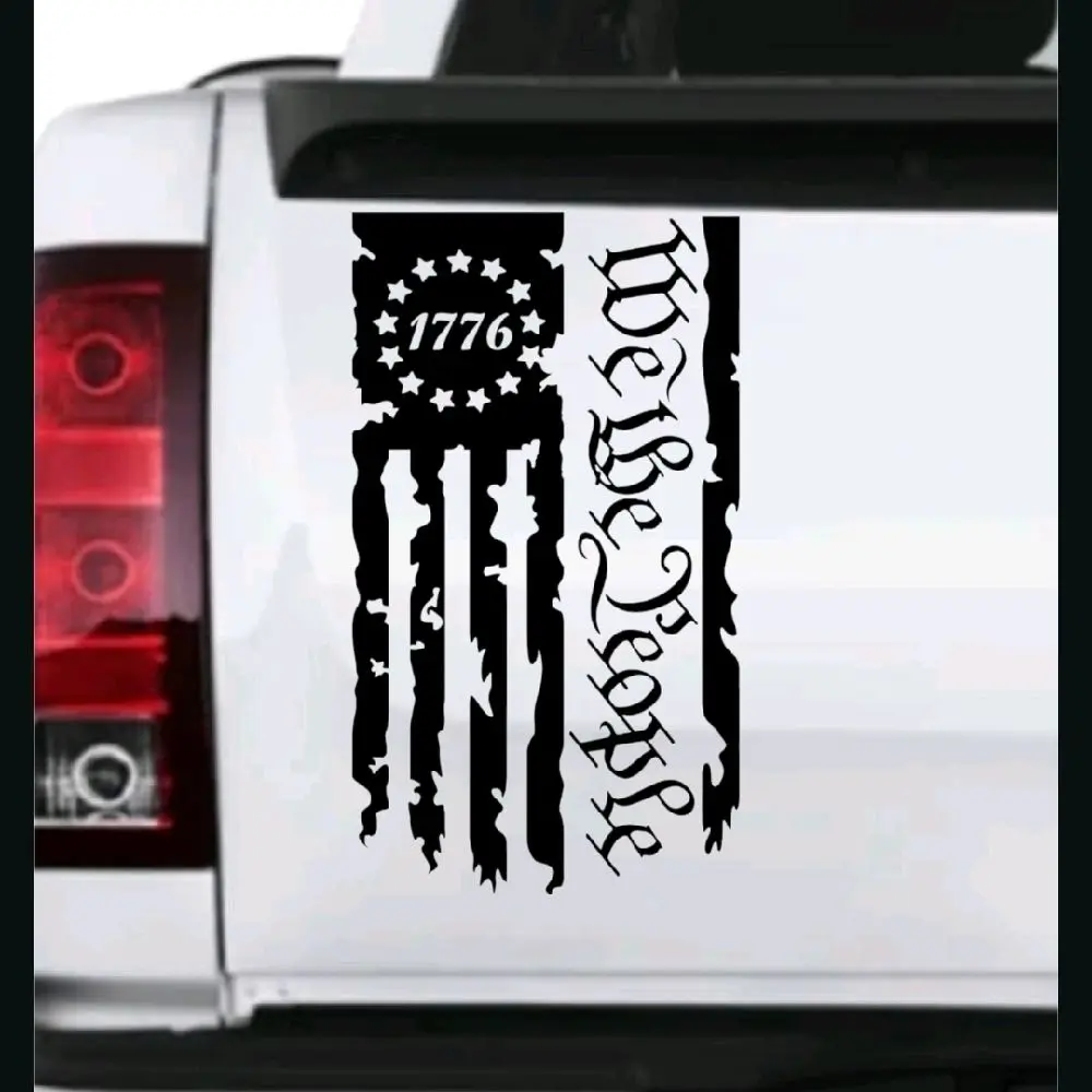 We the people 1776 flag vinyl window decal