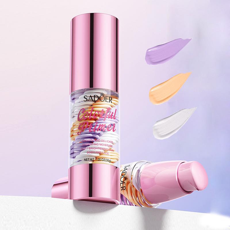 3 In 1 Face Primer, Transparent makeup base, hydrating and smoothing, evens skin tone, blurring effect, sheer natural fi