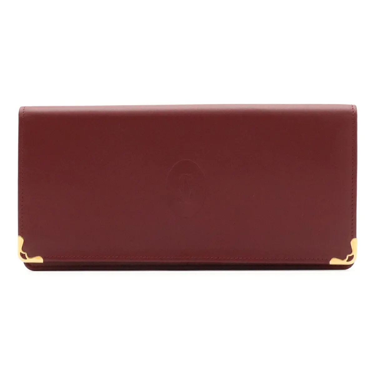 Pre-owned Cartier Calfskin Small Leather Goods Must de Calf Long Wallet