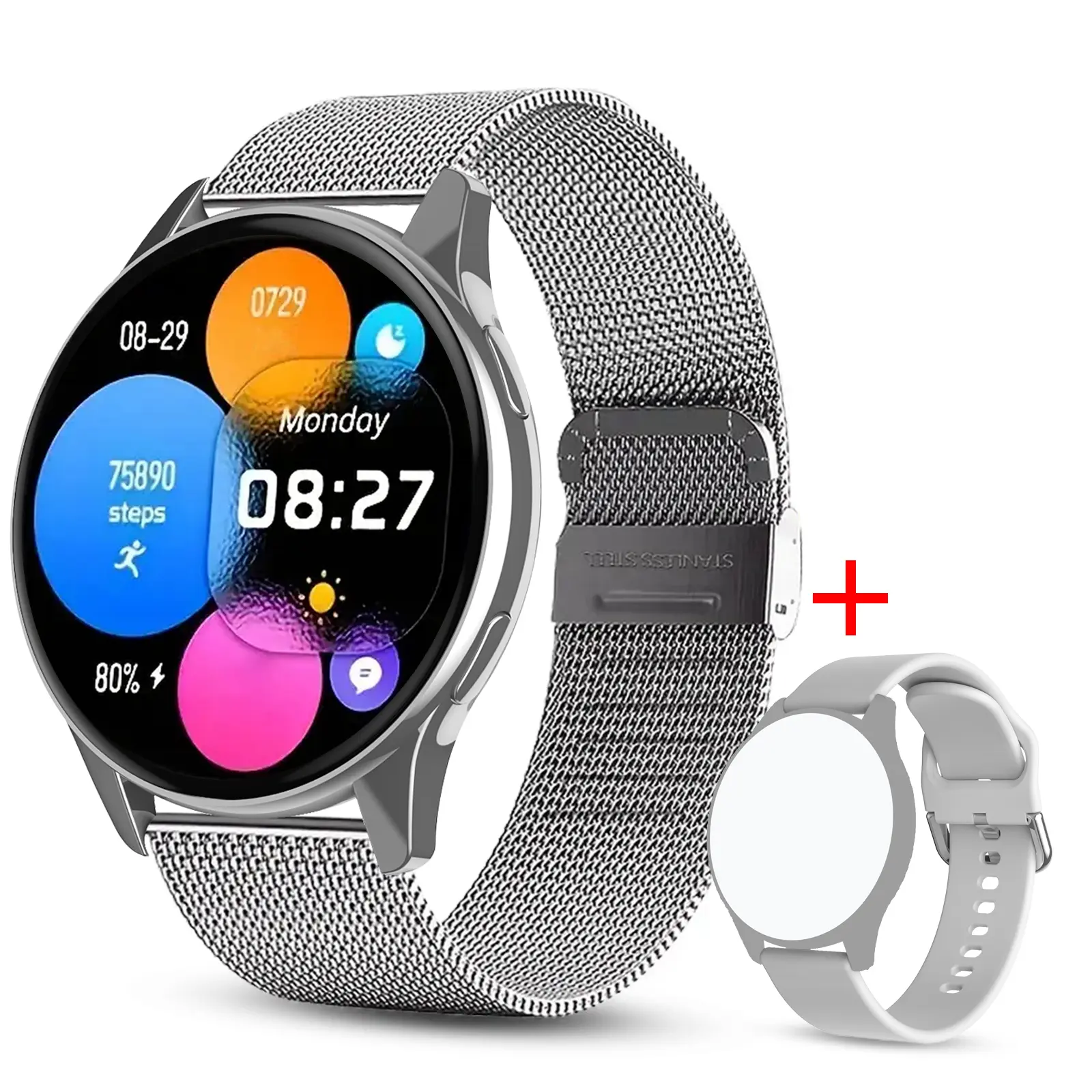 Smart Watch for Men & Women, Outdoor Watch with Wireless Call/Dial, Incoming Call Alert & Rejection, Message Alert View, Multiple APP Alerts, Custom Wallpaper, Fashion Watch Compatible with iPhone/Andriod