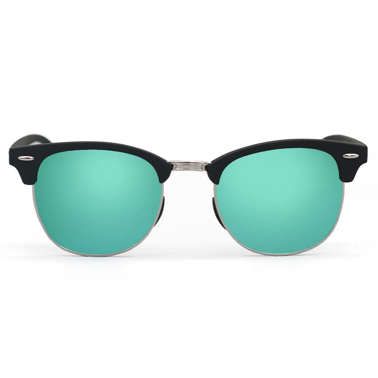 The Masters Clubmaster – Mirrored Aqua - Tangle Free Sunglasses - Certified Shatter-Resistant Lenses - UV400 - For Women & Men