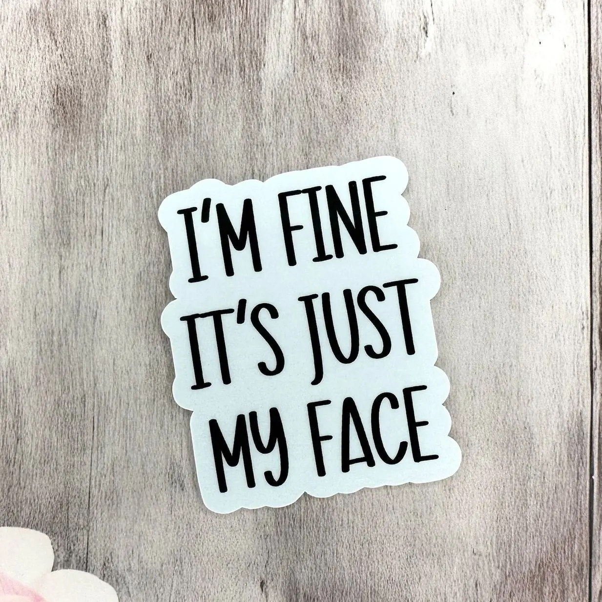 Im Fine Its Just My Face Sticker, Funny Water Bottle Stickers, Sarcastic Quotes, Sarcastic Stickers, Nursing Stickers, Best Friend Gift, Laptop Water Bottle Decal