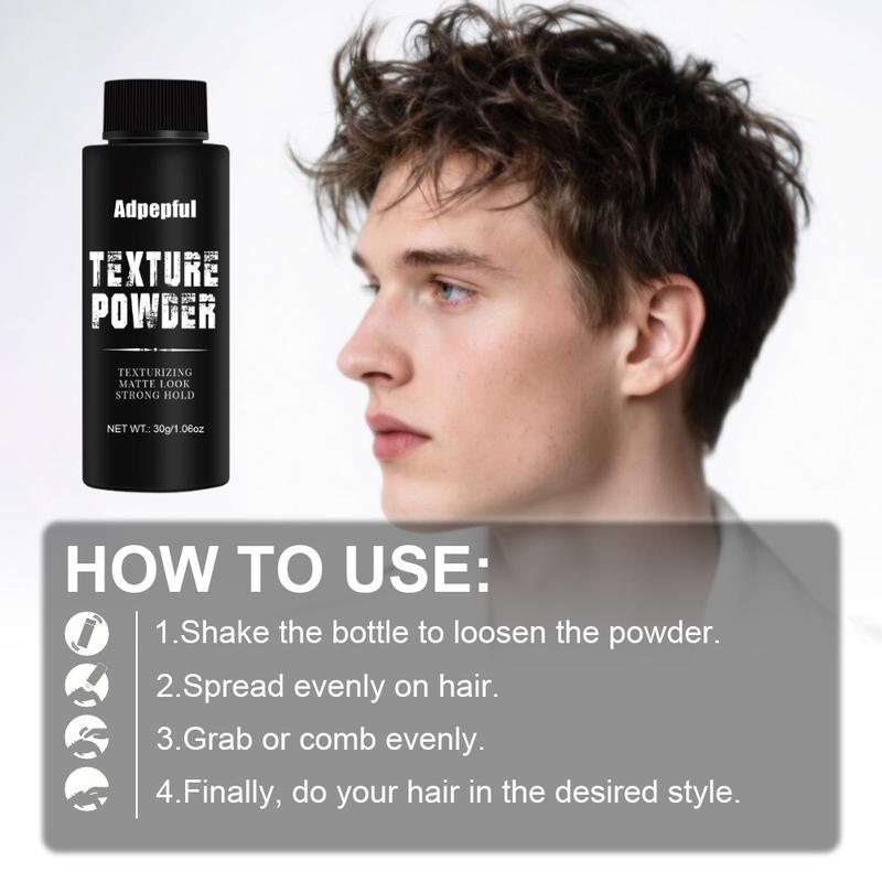 Adpepful Men’s Volumizing Powder – Lightweight & Oil-Control for Natural, Textured Hairstyles | Quick Fix for Flat, Lifeless Hair | Long-Lasting Hold & Volume | Ideal for Oily Hair Rescue