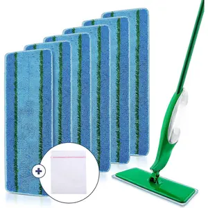 6 Pack Upgraded Refill Pad for Libman Freedom Spray Mop, Washable Microfiber Spray Mop Replacement , 6 Count  Pads + 1 count Laundry Bags