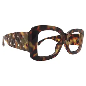 Valeriana, Tortoiseshell Oversized Reading Glasses for Women, Big Square High-End Magnifying Readers,  by NY Fifth Avenue