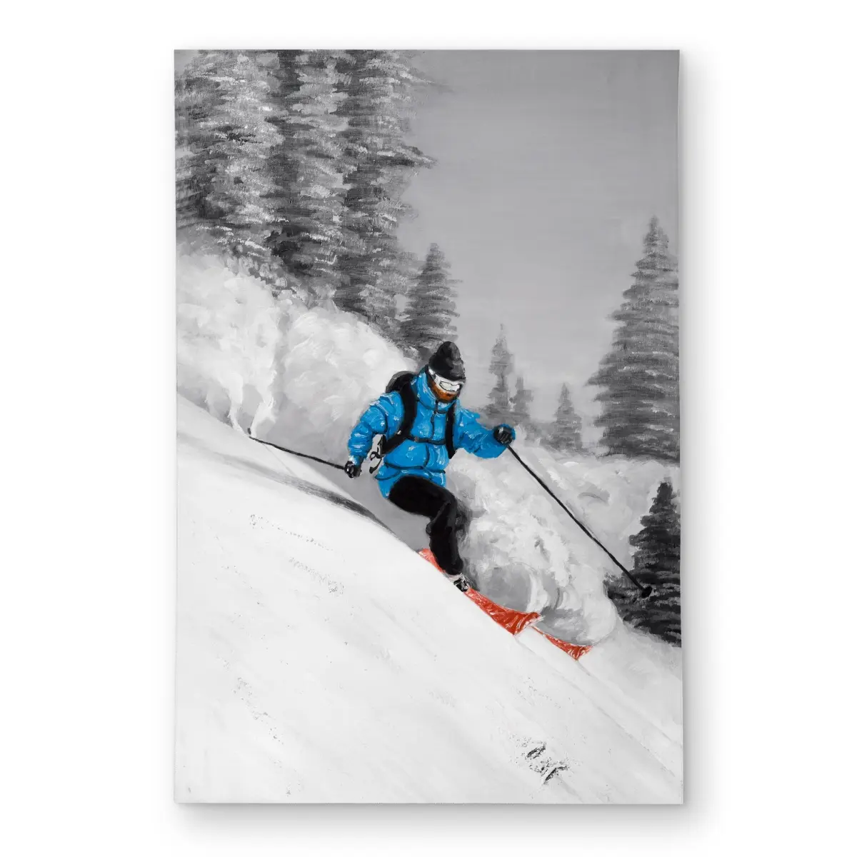 Begin Home Decor C1ROAR46ZQDUHE 4 x 6 ft. Man Skiing in Mountain Rug - Outdoor Hobbies Home Decor - Rectangle