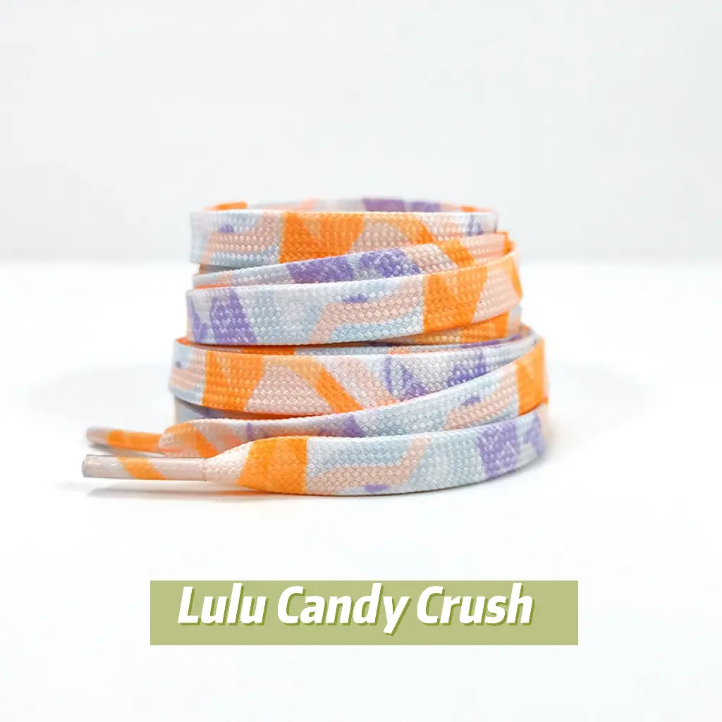 LuLu Tie Dyed Flat Colorful Aesthetic  Craft Shoelace for for Sneakers,  Athletic Shoelaces, Premium Quality Print Pattern Design Replacement Laces, Vibrant Shoelaces for Fun, Cool Design,Cool Design for Nike, Converse and more brand Footwear Comfort