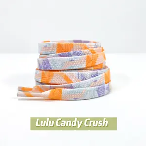 LuLu Tie Dyed Flat Colorful Aesthetic  Craft Shoelace for for Sneakers,  Athletic Shoelaces, Premium Quality Print Pattern Design Replacement Laces, Vibrant Shoelaces for Fun, Cool Design,Cool Design for Nike, Converse and more brand Footwear Comfort