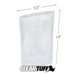 International Plastics  10 x 18 in. Clear Poly Bags, 0.00125 Gauge - Case of 1000, 1000 Pcs, Recyclable