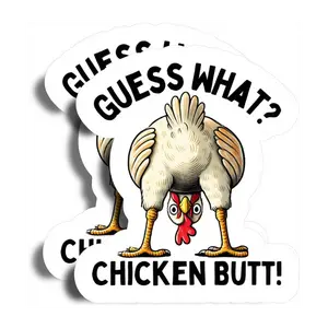 Funny Chicken Butt Magnet | “Guess What? Chicken Butt!” 5” Funny Car & Fridge Magnet