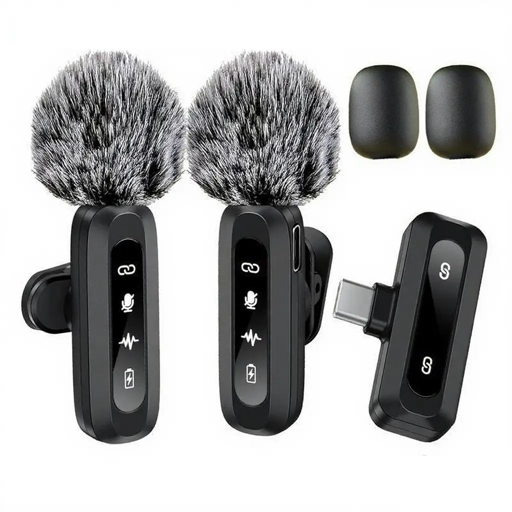 Wireless Microphone, Professional Compact Wireless Microphone for iPhone & Android Phone, Lapel Mic for Video Recording, Teaching, Interviews, Podcast