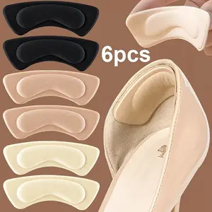 6pcs Thickened Wear- Heel Pads - Comfortable Sponge Inserts to Prevent Slipping, Blisters, and Heel, Suitable for All-Day Wear, Black and Beige Foam Pads for Men and Women, Enhance Shoe Comfort | Heel | High-Quality Foam