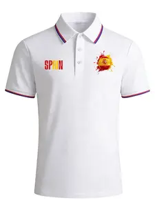 2026 Spain Football Polo Shirt Short Sleeve, Fan Support Wear, Graphic Print, Suitable for Match Gatherings, Daily Training, Sporty Style