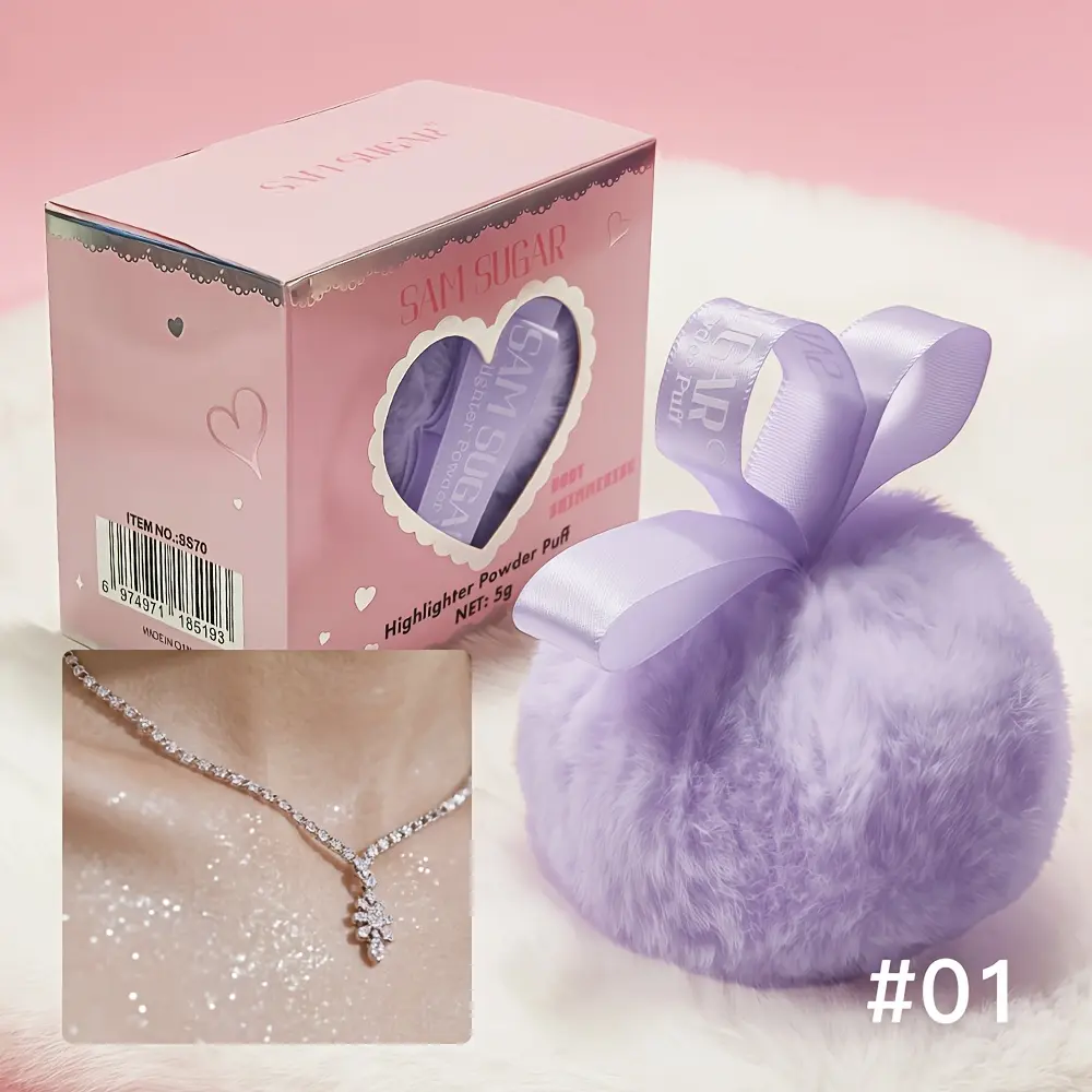 【 Diamond Flash 】 Peach High-gloss Setting Face Brightening and Contouring Powder, Body Diamond Flash Powder Puff Setting Loose Powder, Long-lasting Sparkling Pearlescent Powder Compact, Party Date Stage Makeup, Girlish Heart Makeup Gift