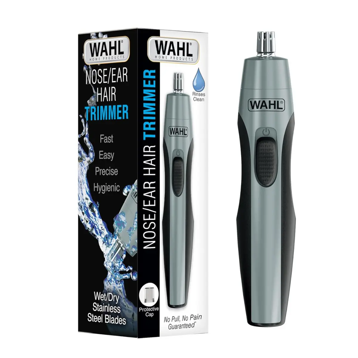 Men's Battery-Operated Precision Nose and Ear Hair Trimmer, Hygienic Rinseable Blade for Easy Cleaning, Travel-Friendly Personal Care Appliance