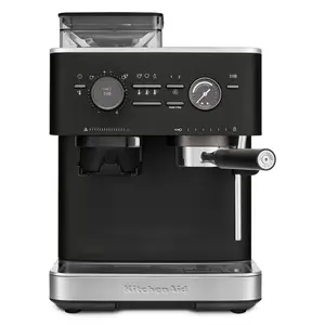KitchenAid Semi Automatic Espresso Machine with Burr Grinder Cast Iron Black