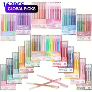 162/207-Color Marker Pens Set, 162pcs/set Drawing and Graffiti Highlighter Pen Set, Colorful Drawing and Journaling Marking Pens, Colored Markers