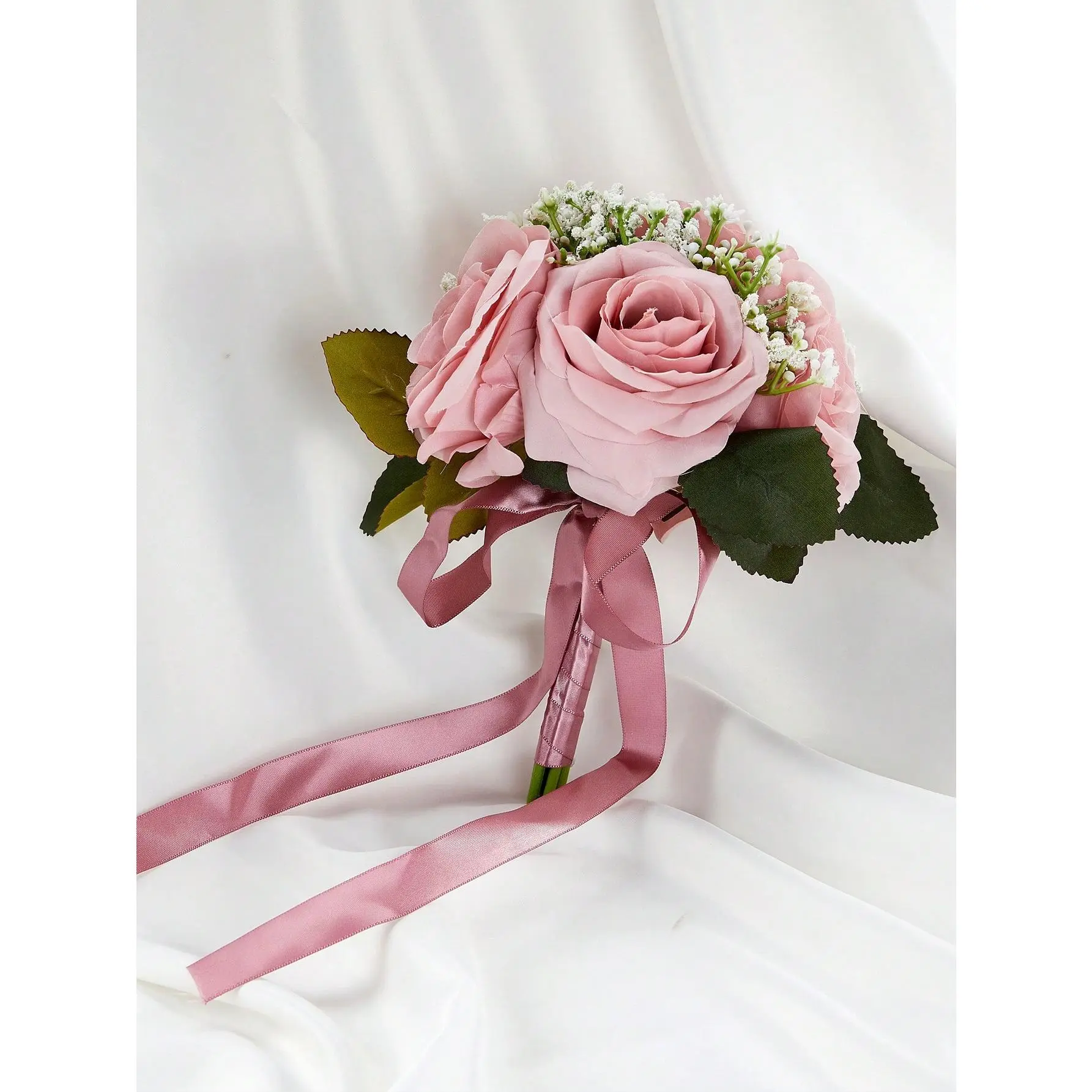 1pc Wedding Bouquets For Bride Bridal Bridesmaid Holding Flower Bouquet IVory White Artificial Rose Lavender Flowers For Wedding Party Baby Shower Centerpieces Decoration, Gifts
