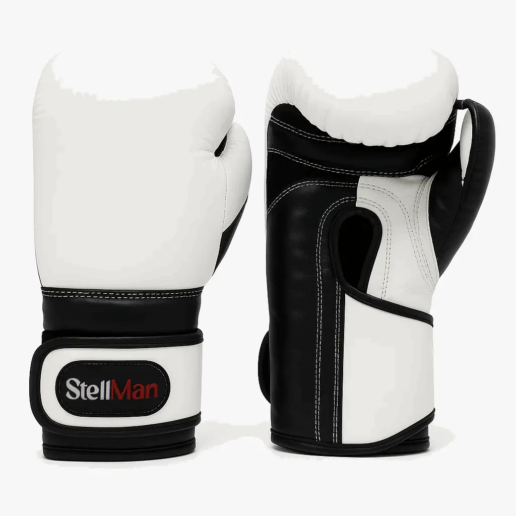 Stellman Multi-Padded 2-Tone Grappling Gloves, White/Black Leather, Sports & Outdoor Accessory, Two-Tone