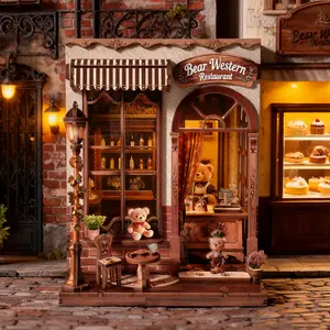 DIY House 3D Bookshelf Decoration Set, Handmade Model Kit, Perfect Gift for Birthdays & Holidays, No Batteries Required