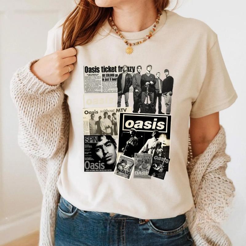 2025 Oasis Snoopy Peanuts Punk Rock Tour T-shirt, Graphic Tees, Rock Music Lover T-Shirt, Casual Wear, Gift For Fans, Comfortable Unisex T-shirt