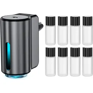 Smart Car Air Freshener, Car Air Freshener Diffuser, Car Diffuser Air Freshener with Three Adjustable Modes, Aromatizante Para Carro, Car Diffuser with 8Pcs Essential Oil(Black) Dvqag