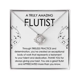 Flutist Necklace, Gift for Flutist, Thank You Flutist, Appreciation for Flutist, Retirement Gift for Flutist, Flute Player, Music Lover Gift