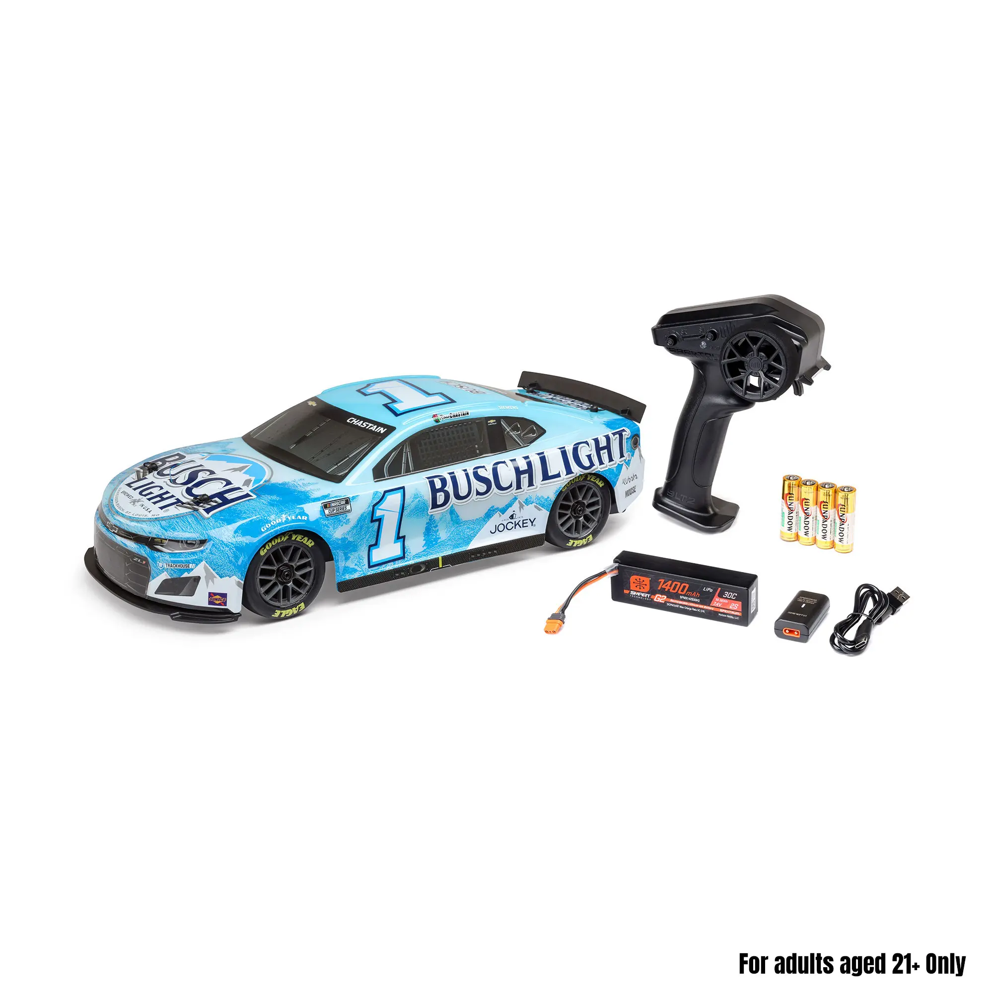 Losi - 1/12 NASCAR RTR AWD Ross Chastain Busch Light Chevrolet Camaro (Battery & Charger Included)
