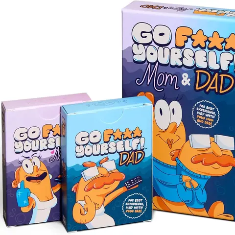 Go F Yourself Mom & Dad! – The Grown Up Go Fish Card Game You've Always Wanted | Hilarious Party Game for Grown Ups, 2+ Players | 104 Cards, 26 Unique Pairs, Pre-Wrapped Gift