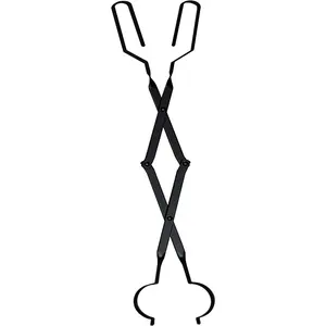 Arc Design Fireplace Tools, 26'' Firewood Tongs Log Grabber with Handcrafted Wrought Iron for Indoor Fireplace/Outdoor Fire Pit Campfire-Black