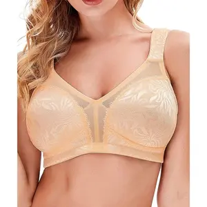 Women's Wireless Minimizer Bra Plus Size Non-Padded Soft Full Figure Bra
