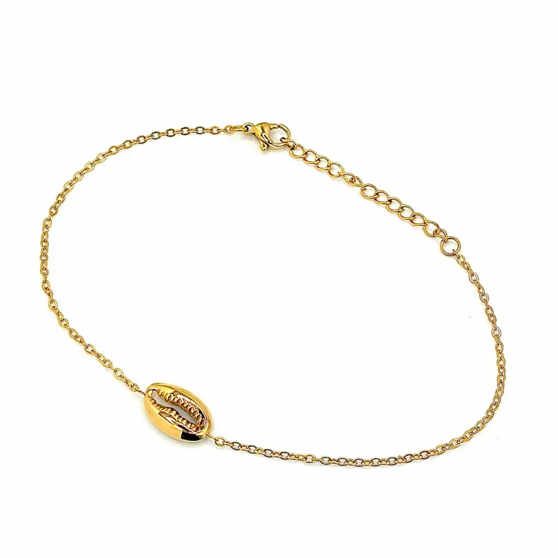 Cowrie Shell Anklet | Spiritual Jewelry | Hypoallergenic Jewelry | Stainless Steel | Abundance